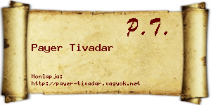 Payer Tivadar névjegykártya